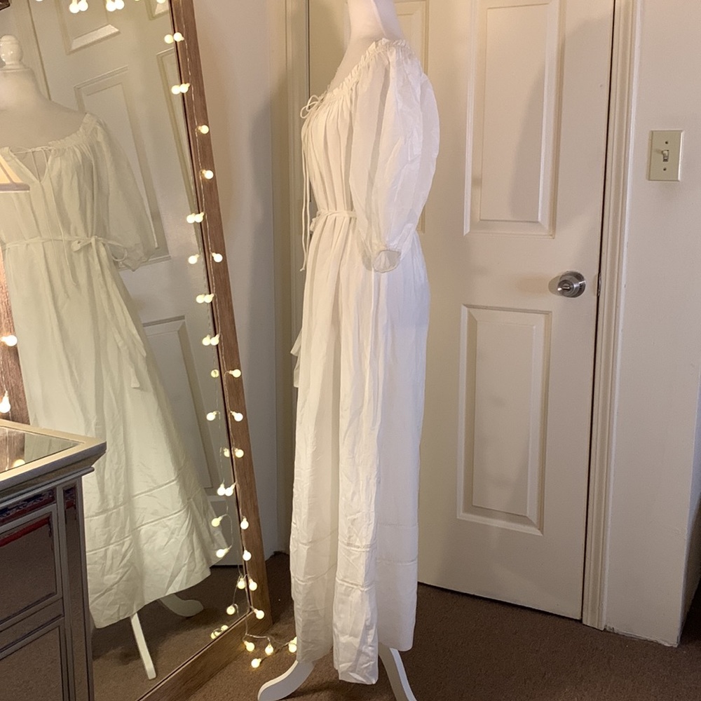 Anthropologie Off-The-Shoulder Silk Peasant Dress - Picture 8 of 15